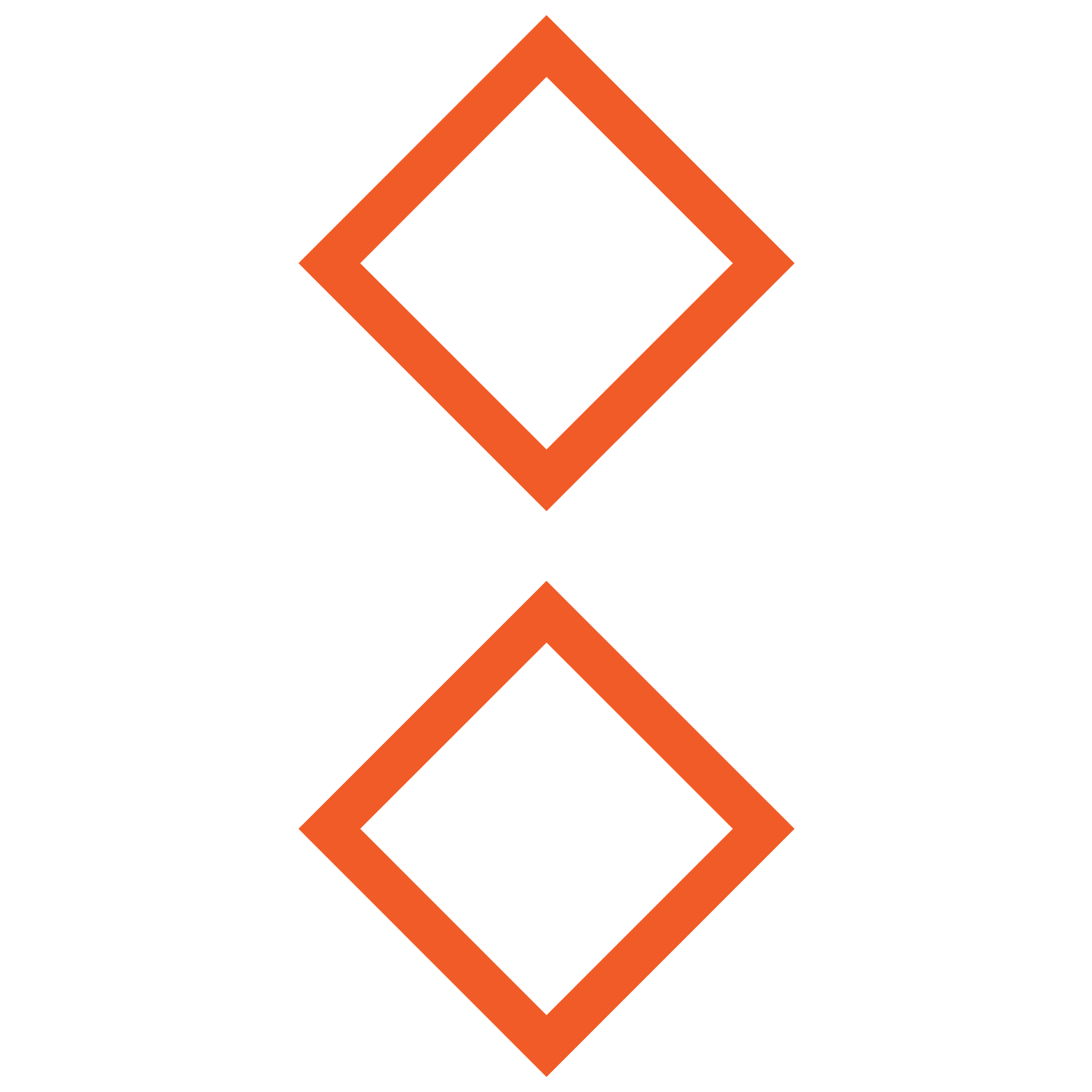 Klitzentitz logo, four tilted squares, two orange, two white for darker backgrounds